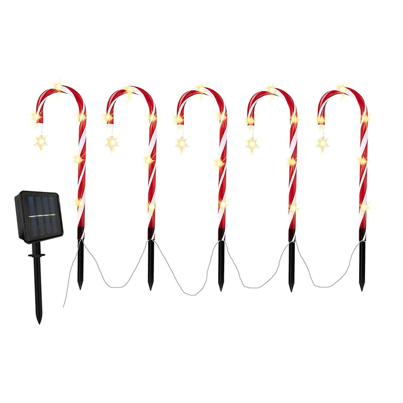 Đèn Trang trí Giáng Sinh Hình Kẹo đèn LED năng lượng mặt trời