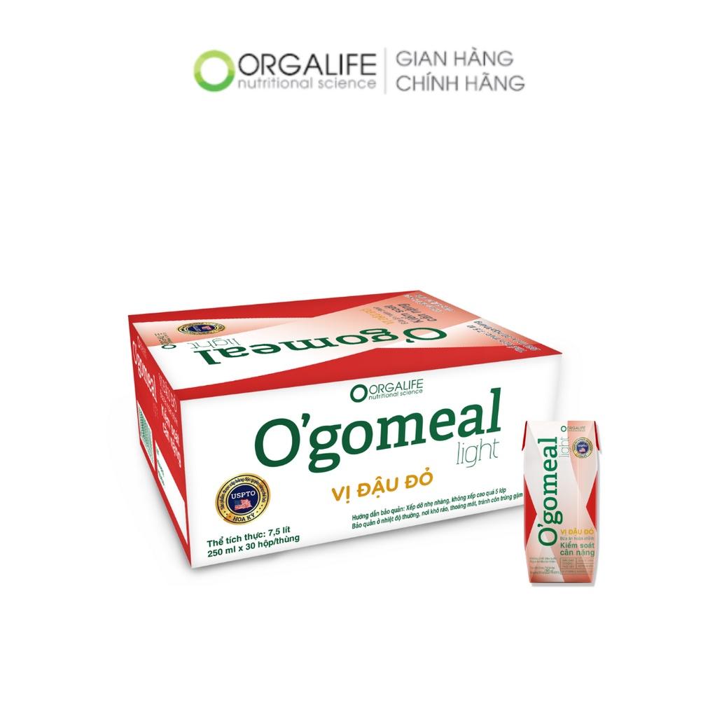 Thùng 30 hộp O'gomeal light Vị Đậu Đỏ - Giải pháp thay thế bữa ăn - Giảm cân an toàn - Orgalife