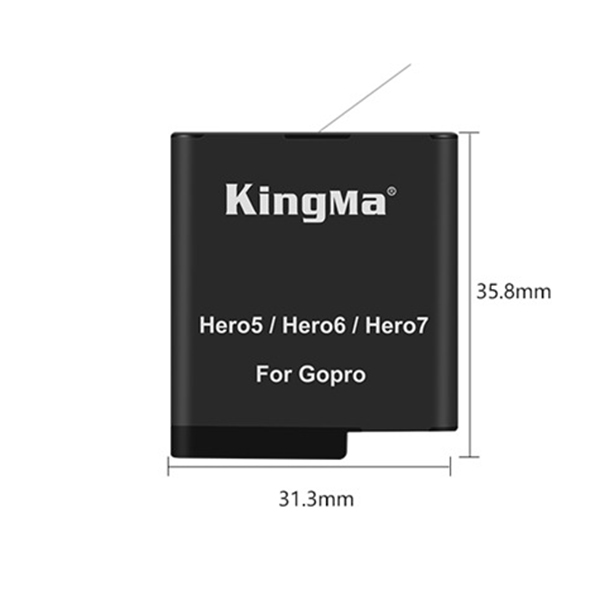 Pin Kingma cho Gopro hero 5, Gopro hero 6, Gopro hero 7, Gopro hero 8, Gopro new hero 2018