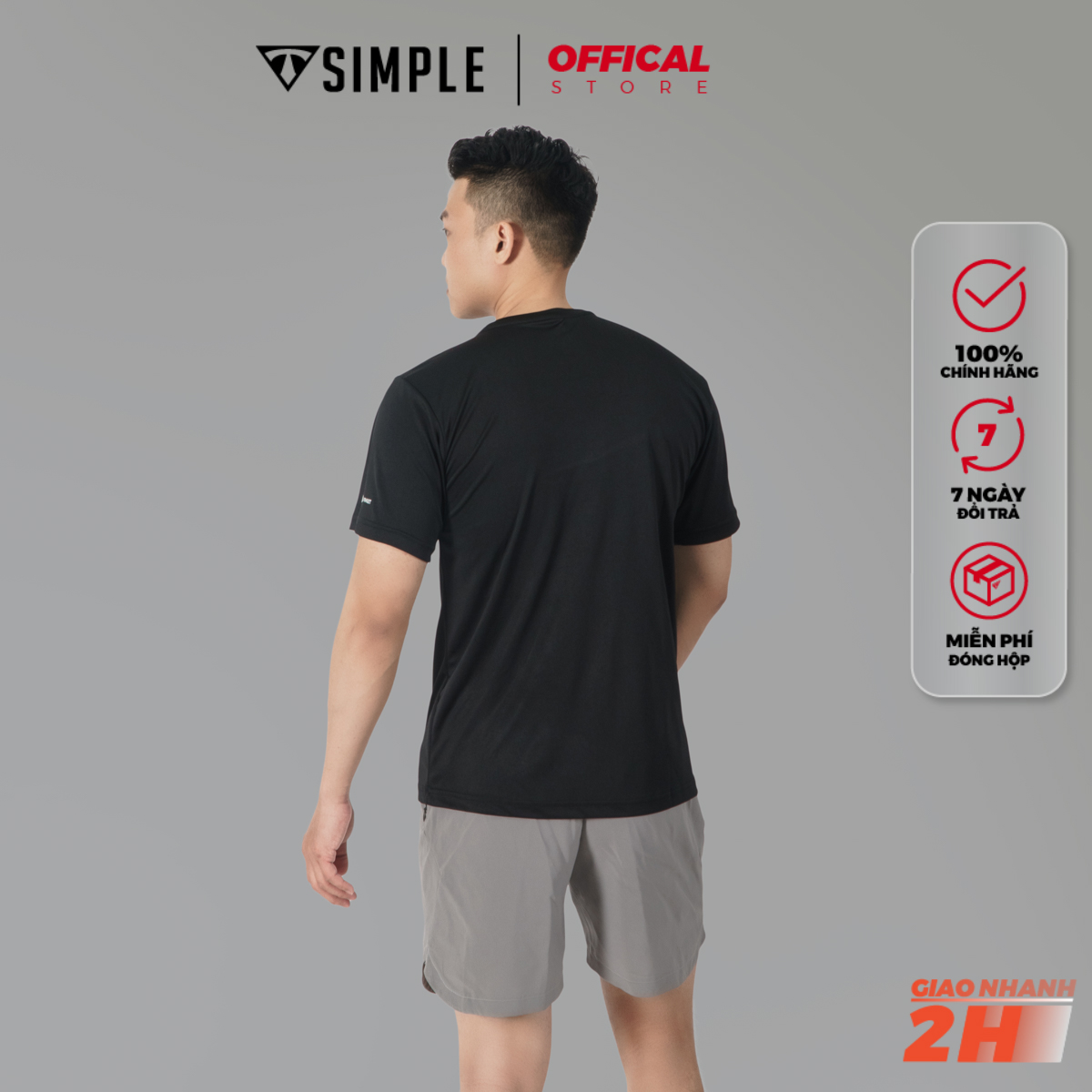 Áo Thể Thao Nam TSIMPLE cổ tròn tay ngắn tập gym vải thun lạnh thoáng mát co giãn chuẩn form MSSAHP5