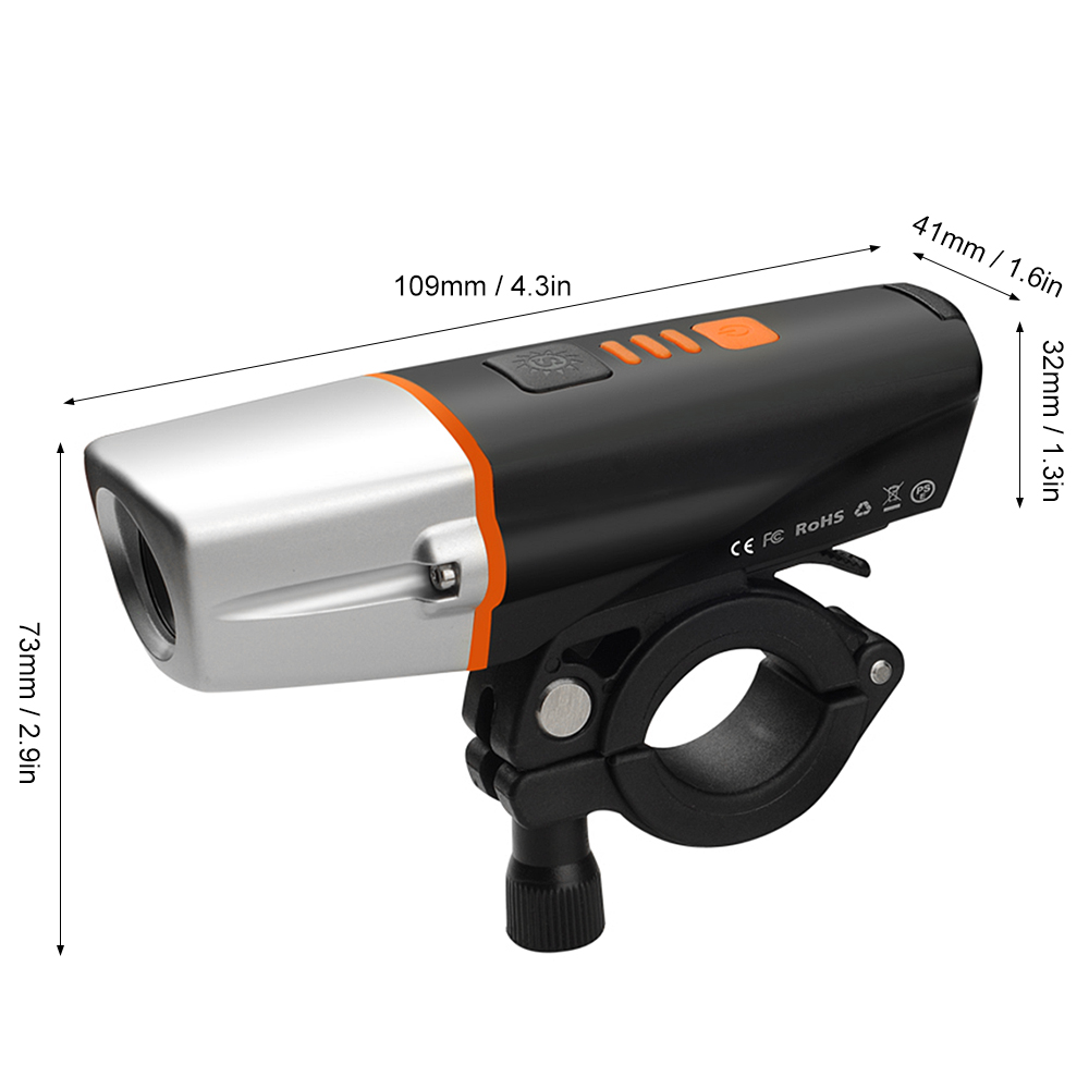 Đèn LED Xe Đạp Siêu Sáng USB Có Thể Sạc Chống Nước IP65 Gắn Trước Tay Lái Có Cảm Biến Ánh Sáng