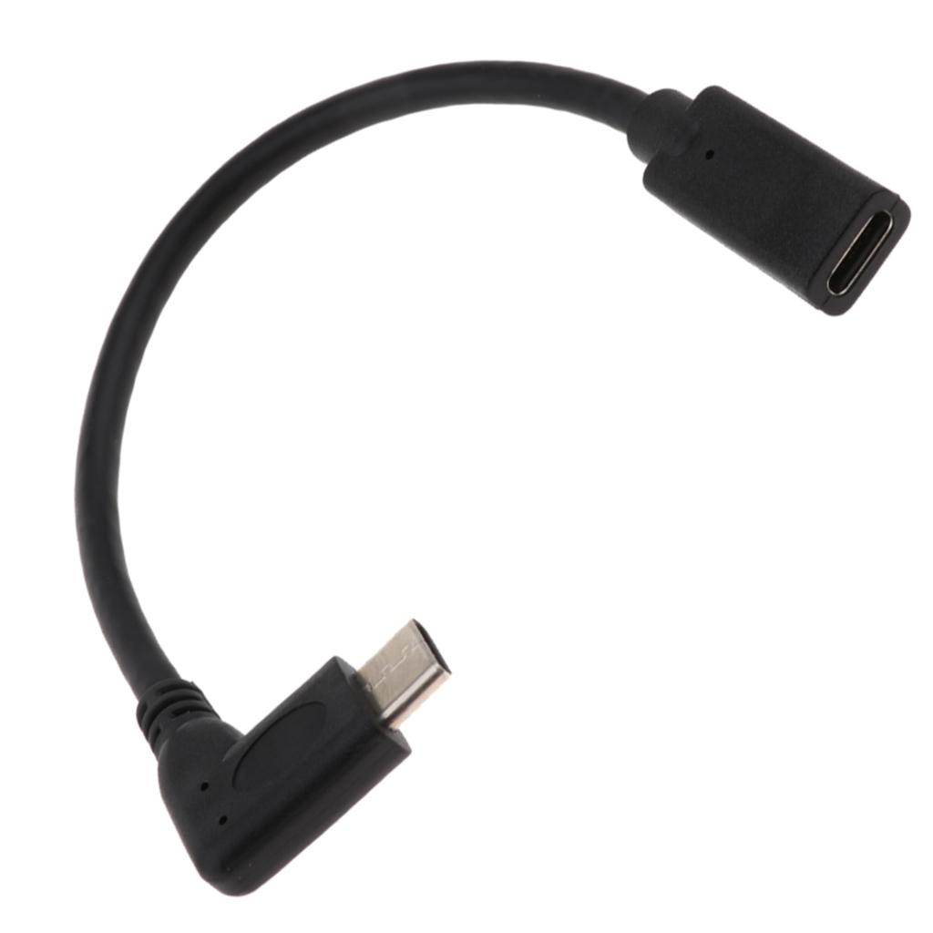 Right Angle USB 3.1 Type C Male To Female Extension Cable Data