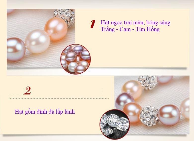 Chuỗi Vòng Tay Ngọc Trai Tự Nhiên - Đơn Mix Màu Phối Gốm - Trang Sức Cô Tấm - MIXCERA PEARL - COTAMT1904