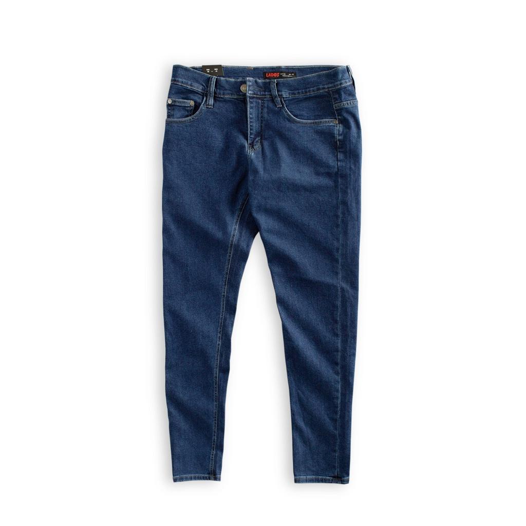 Quần Jean dài màu xanh nam cao cấp Lados - 4063, Form slimfit, chất jean co giãn thoải mái