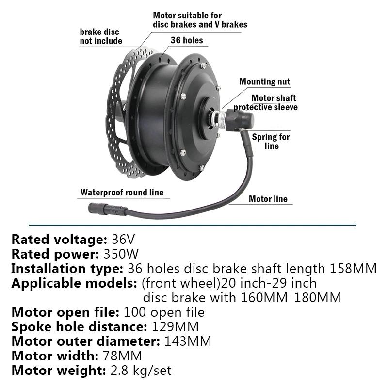 Bộ dụng cụ xe đạp điện miễn phí vận chuyển 36V 350W Bộ xe đạp điện Ebike Color: 27.5inch front LCD