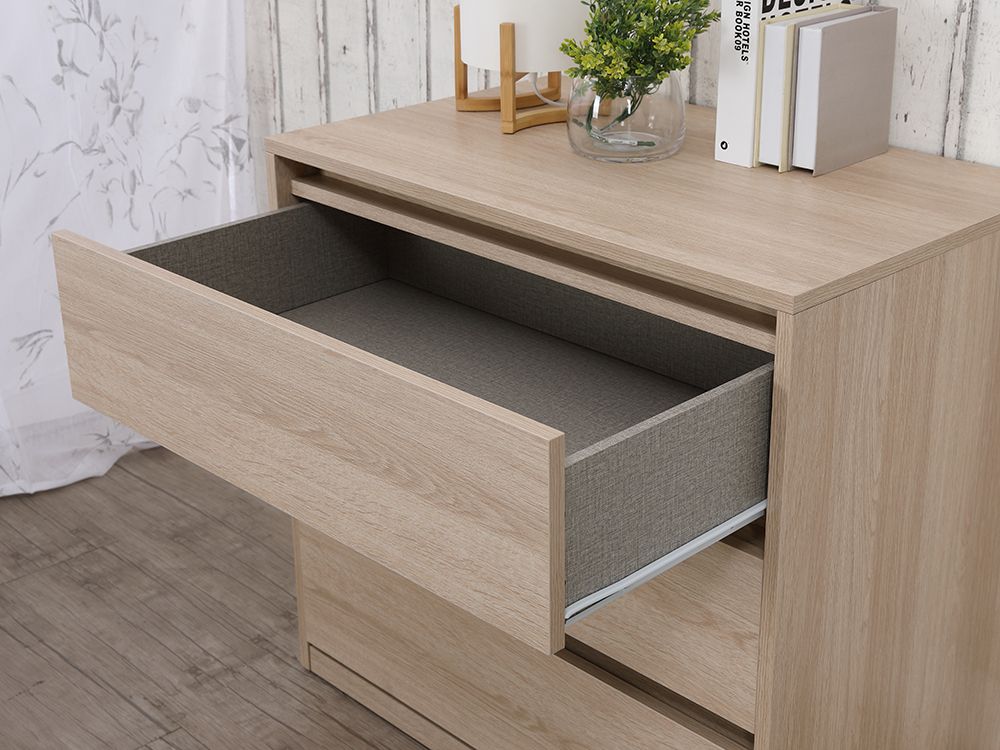 Tủ Đựng Đồ Molly/P Màu 3 Ngăn Kéo Gỗ Sồi Trắng (80 x 49.7 x 75.5 cm) Index Living Mall Nhập Khẩu Thái Lan