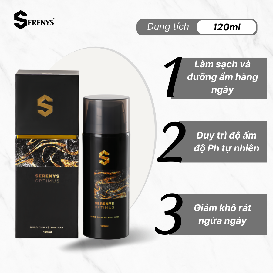 Gel vệ sinh làm sạch dưỡng ẩm vùng nhạy cảm cao cấp dành cho nam giới Serenys Optimus 120ml