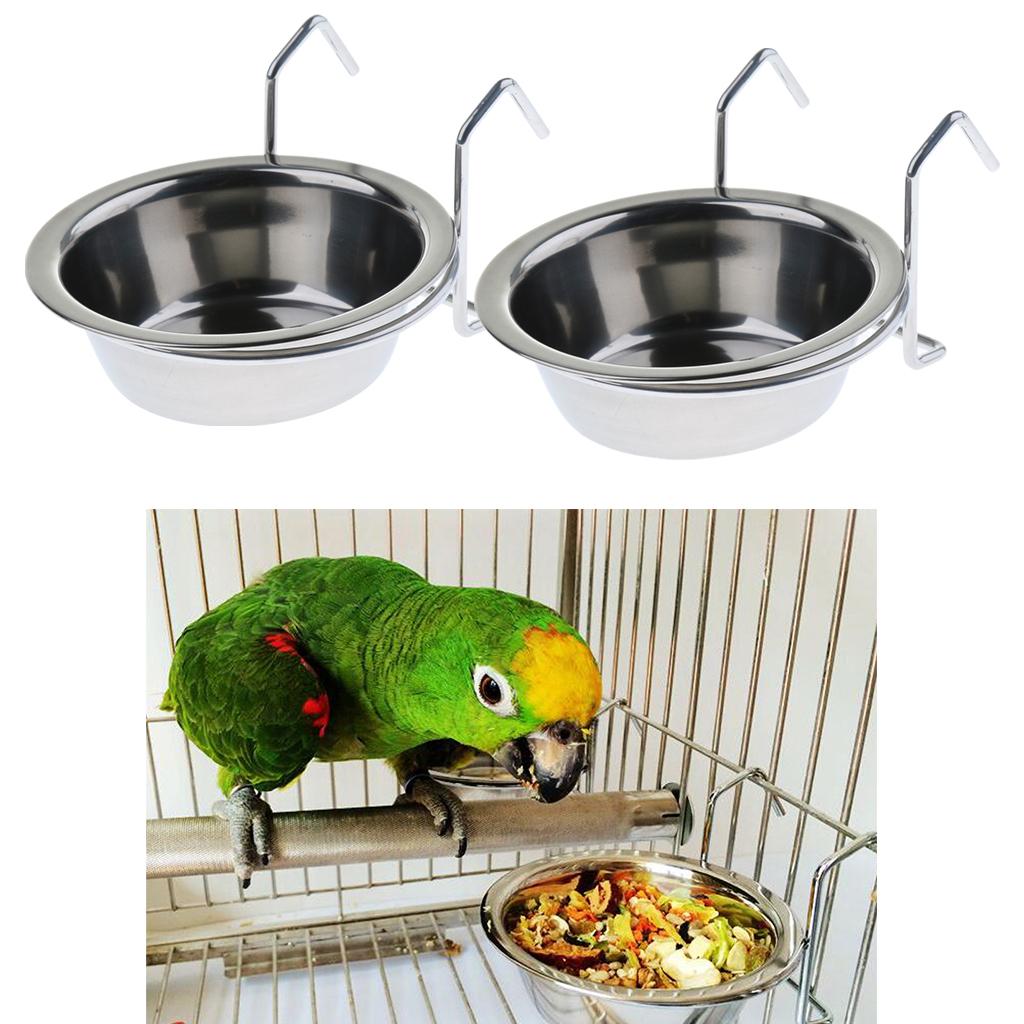 Pack Bird Feeder Birds Bowls Stainless Steel Dishes Coop