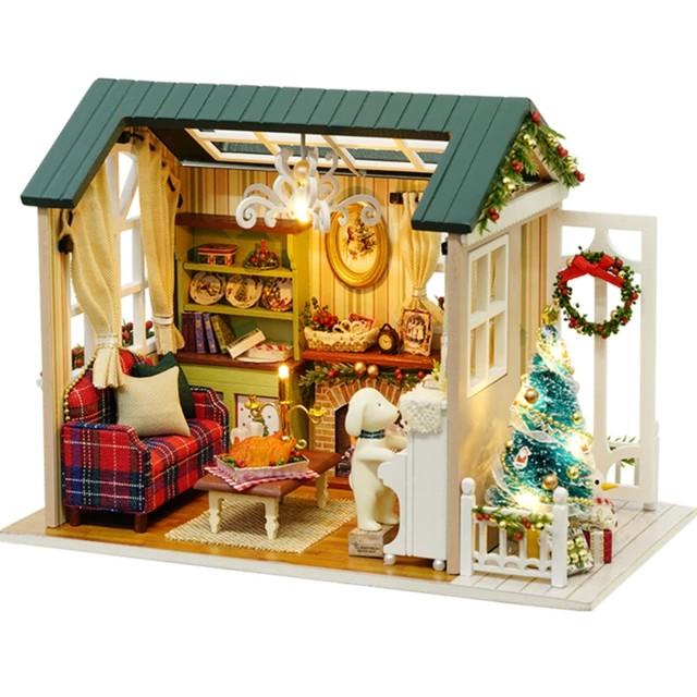 Nhà búp bê DIY Doll House_ HOLIDAY TIME_CÓ MICA+ KEO + DỤNG CỤ