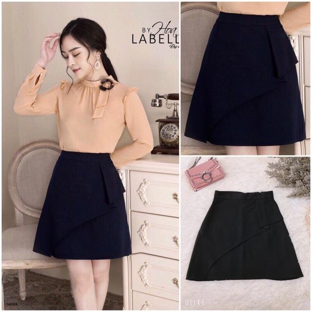 Chân váy chữ A bèo chéo cách điệu