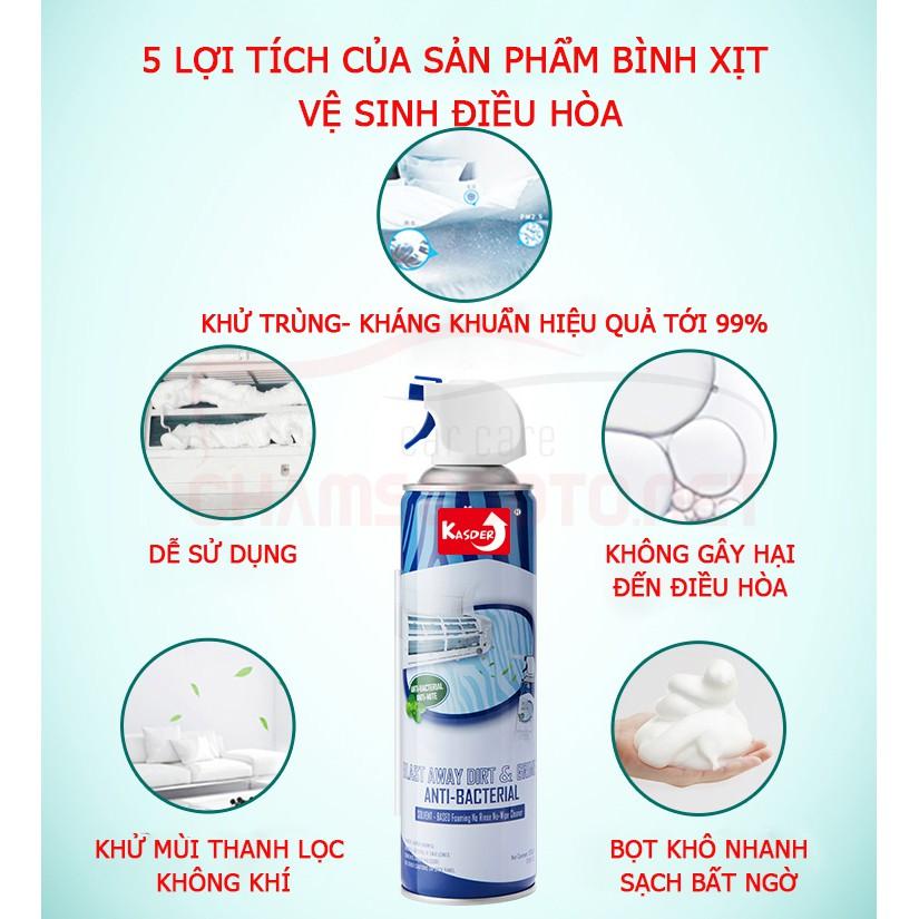 Bình xịt vệ sinh khử mùi máy lạnh điều hòa Kasder 500ml MUA 1 TẶNG 1