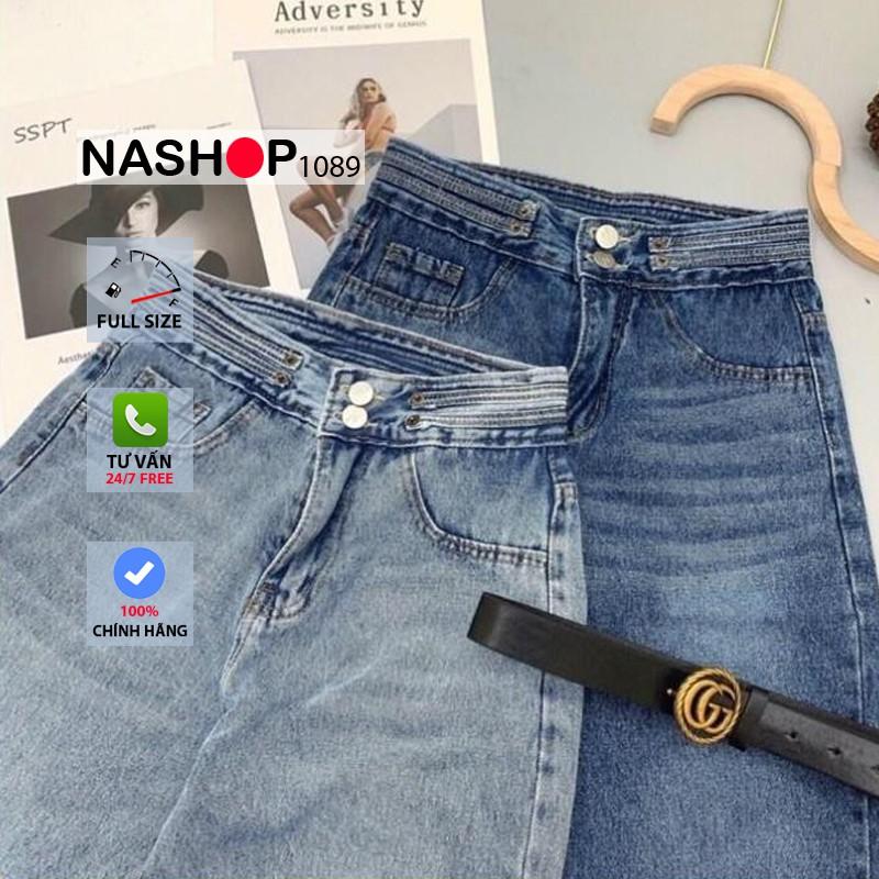 Quần bò baggy nữ quần jean baggy nữ quần jeans nữ lưng cao cạp cao quần nữ đẹp 3 size S M L hot 2021 QT14 nashop 1089
