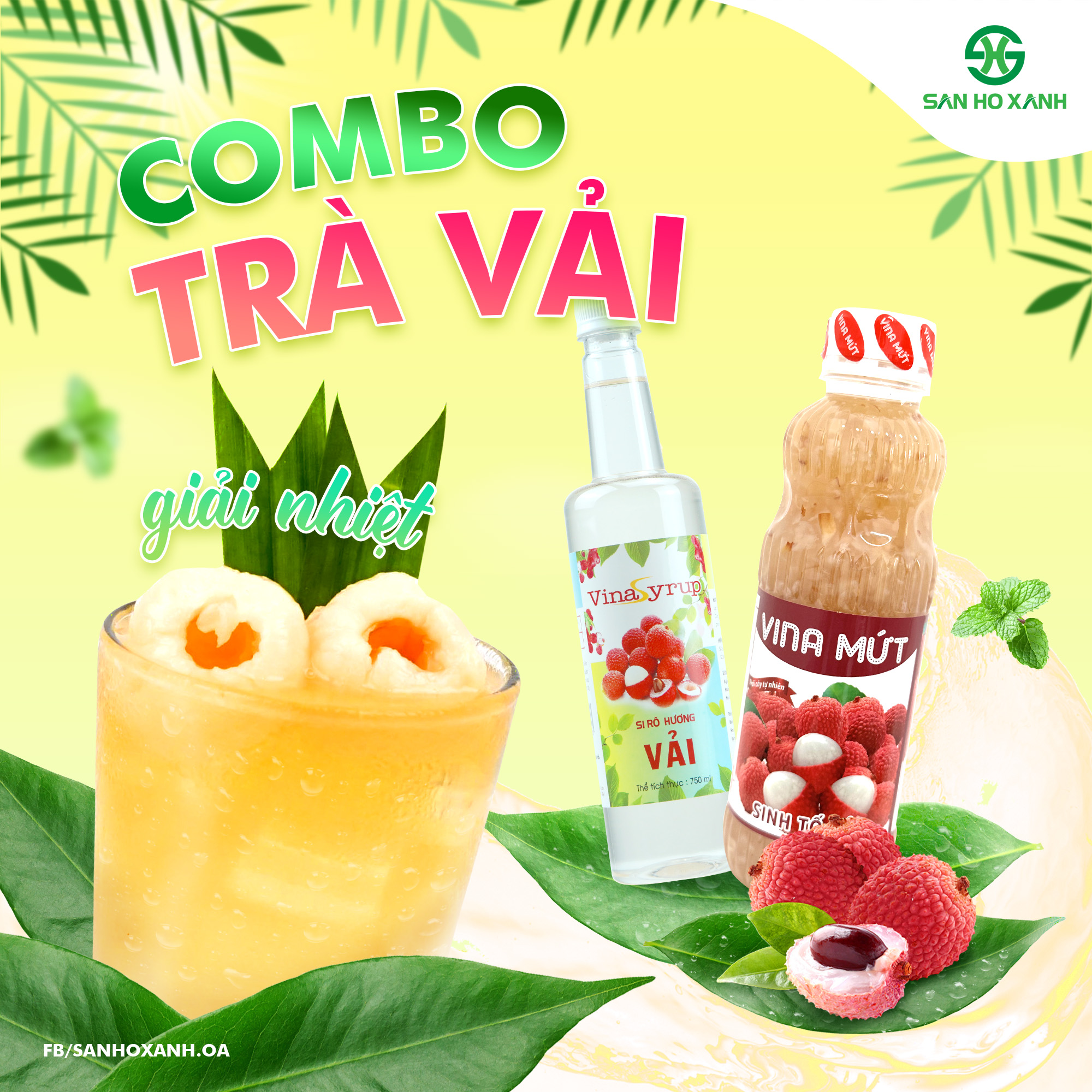 Combo Trà Vải - Nguyên Liệu Pha Chế Trà Vải Thơm Ngon - Tiện Lợi