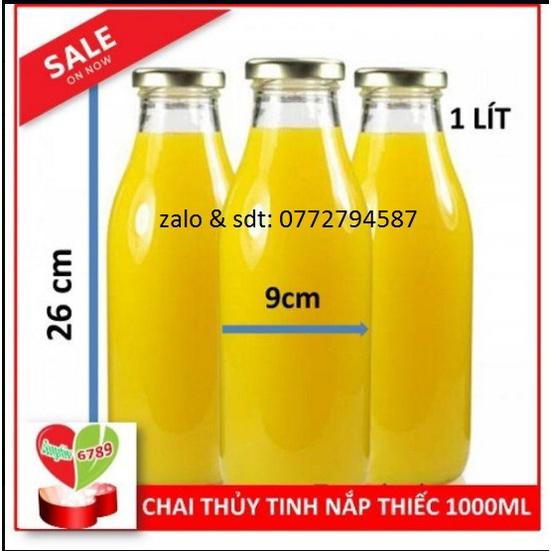 Chai Thủy Tinh 1000ml nắp Thiết