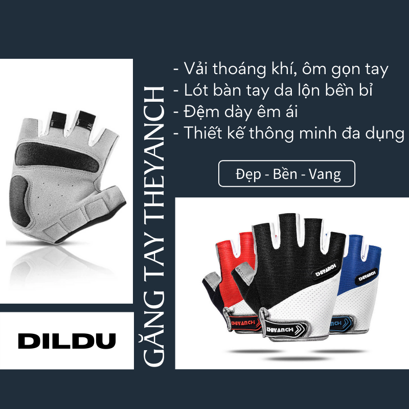 Găng Tay Cụt Ngón Chạy Xe Đạp, Xe Máy MCFK 0101 | Bao Tay Cụt Ngón Thể Thao | Găng Tay Phượt Nam/Nữ - Theyanch Half-Finger Gloves