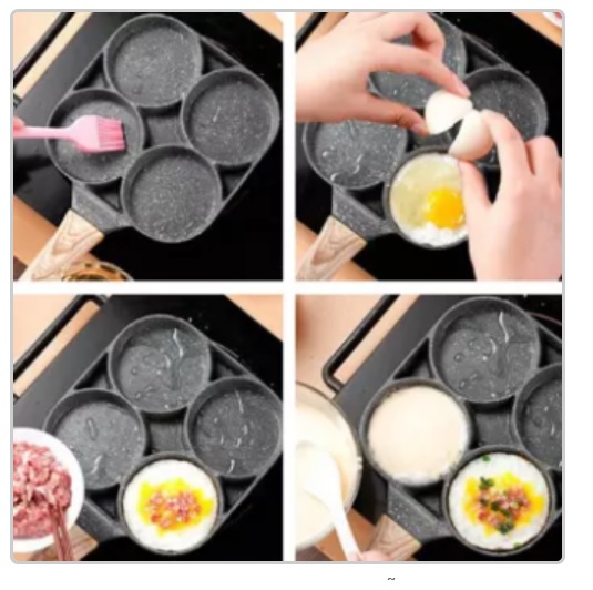Chảo rán trứng 4 lỗ tròn