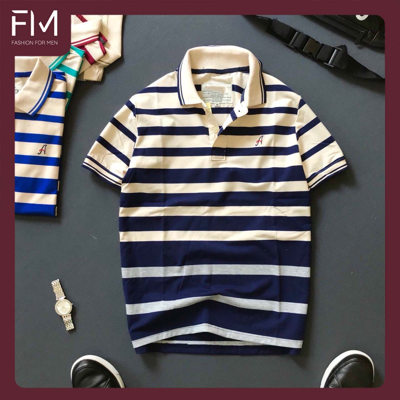 Hình ảnh Áo Polo nam cổ bẻ ngắn tay, chất liệu cao cấp, thoáng mát, bền màu, thiết kế trẻ trung – FORMEN SHOP – FMPS060