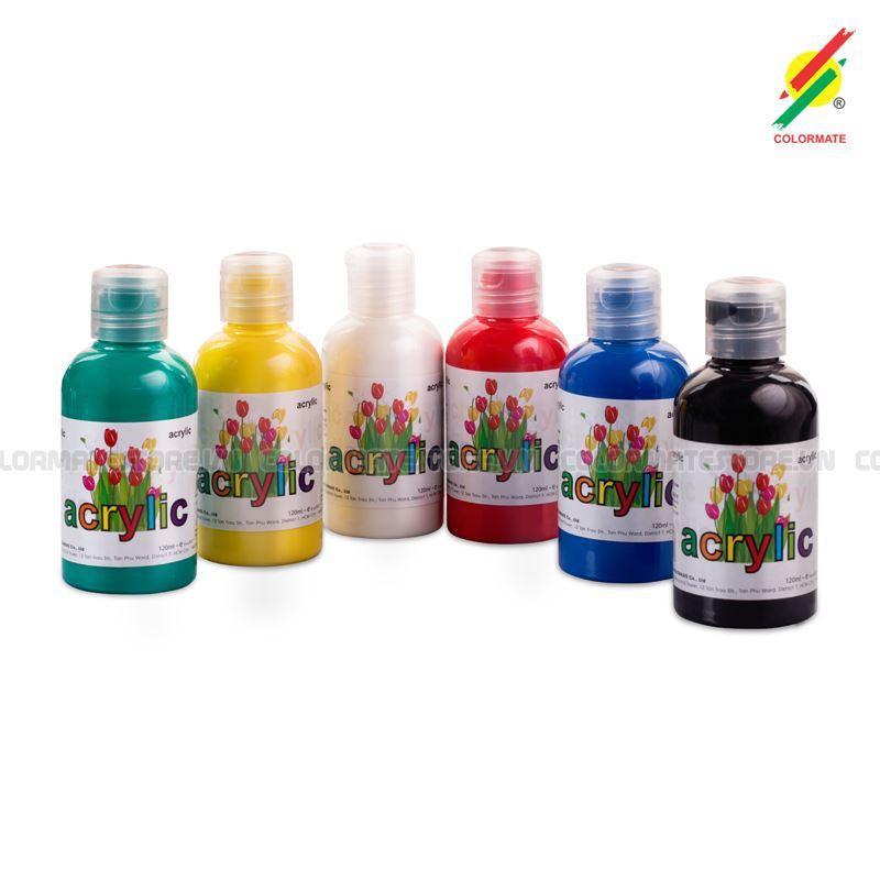 Màu vẽ Acrylic Colormate, màu acrylic chai 120ml - COLORMATE