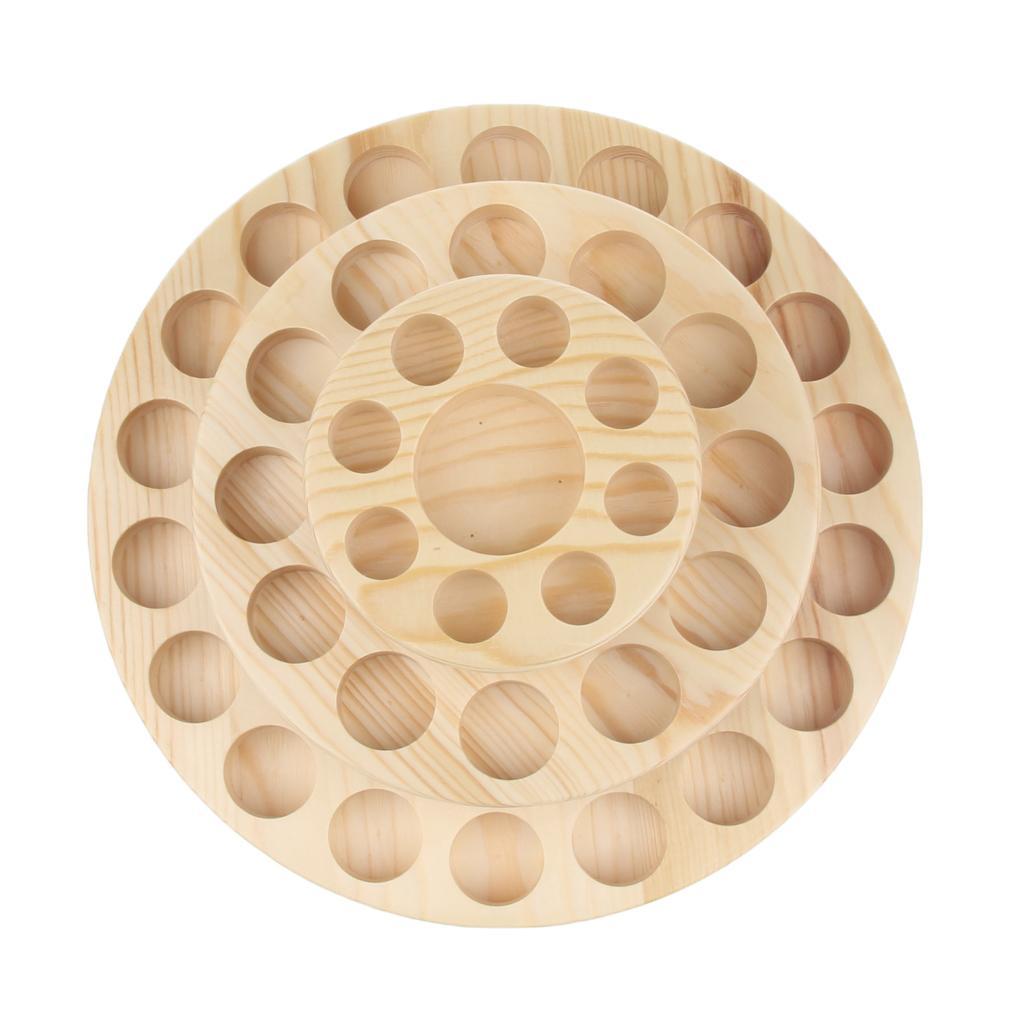 Wood Rotating Essential Oil Holder Display Shelf Organizer 3 Tier 39 Hole