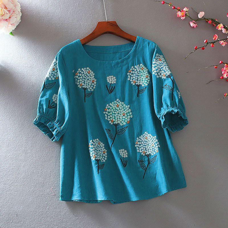 Áo kiểu nữ ngắn tay in hình phong cách Retro,bốn màu siêu đẹp,siêu sang - Mã A17