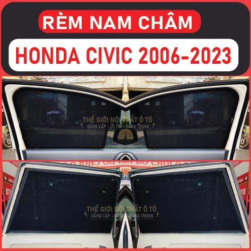 Rèm che nắng nam châm Xe Honda Civic Bộ 4 tấm chắn nắng chuẩn form xe, nam châm hút mạnh