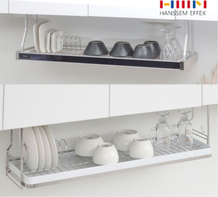 Kệ chén, kệ treo tủ bếp, kệ chén treo 1 tầng, kệ bát Inox 304 - Dual 800/900 + ống đũa nhựa
