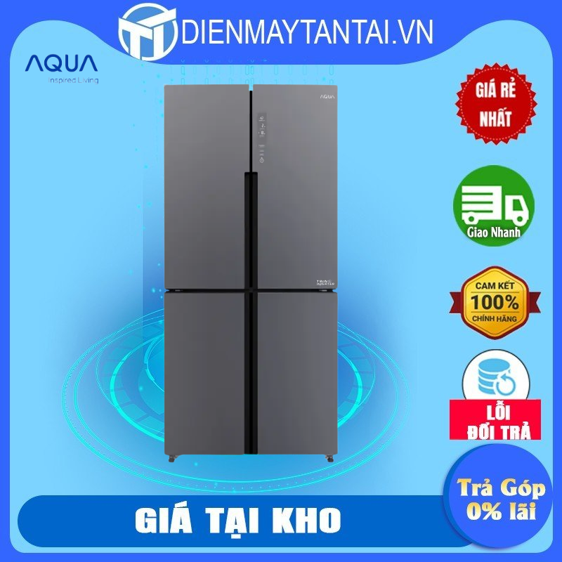 Tủ lạnh Aqua Inverter 456 lít AQR-M530EM(SLB) - Hàng chính hãng ( chỉ giao HCM )