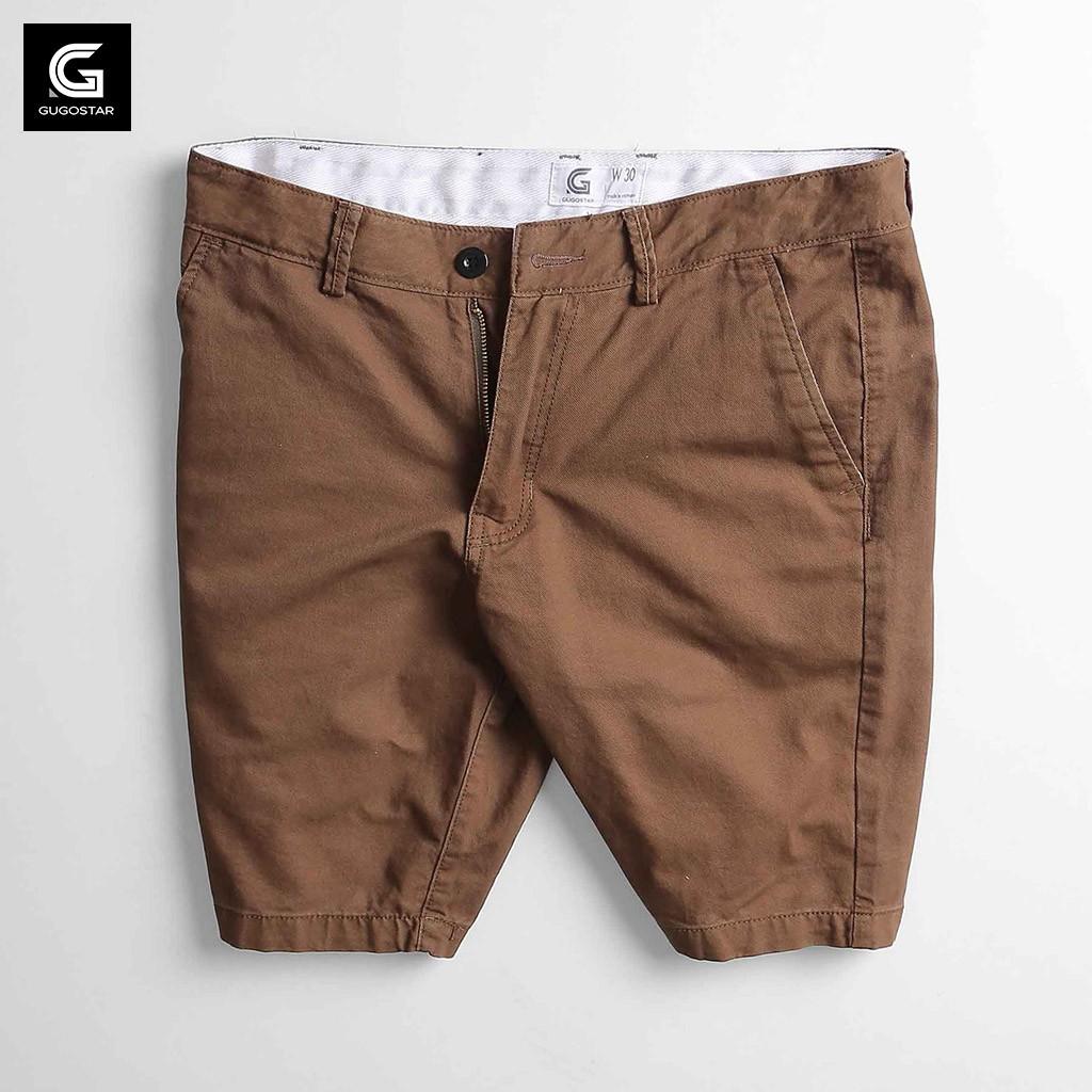 Quần Short Nam KAKI TRƠN G G293, Vải Dày Mịn Chất Lượng - GUGOSTAR