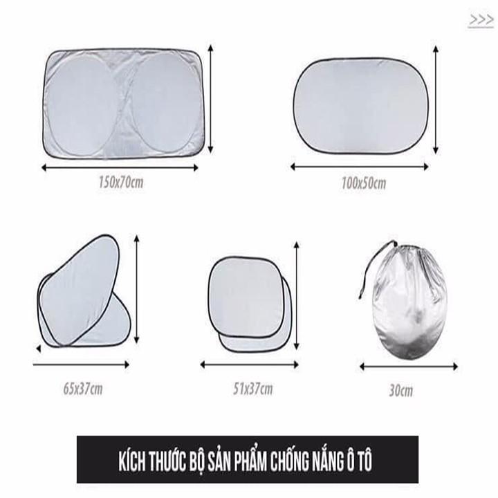 Set 5 tấm che nắng dành cho ô tô kèm giác hút tiện dụng