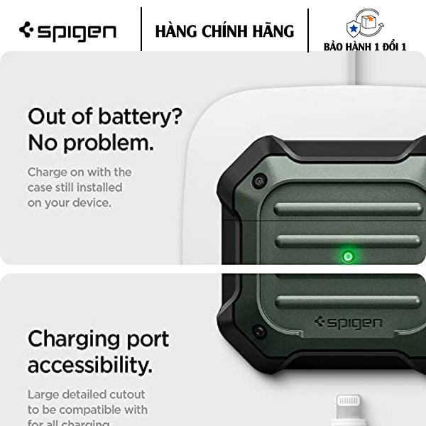 ỐP DÀNH CHO AIRPODS 3RD GEN SPIGEN TOUGH ARMOR chống va đập cực mạnh dưới các lớp bảo vệ bền bỉ - Hàng Chính Hãng