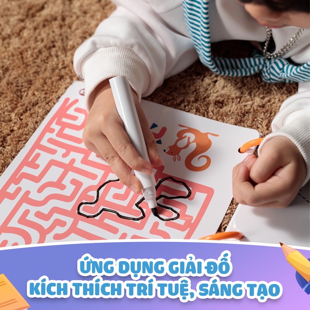 Đồ chơi Giáo dục sớm Thẻ Flashcard thông minh cho bé xóa được, học liệu giáo dục sớm thương hiệu Lalala Baby