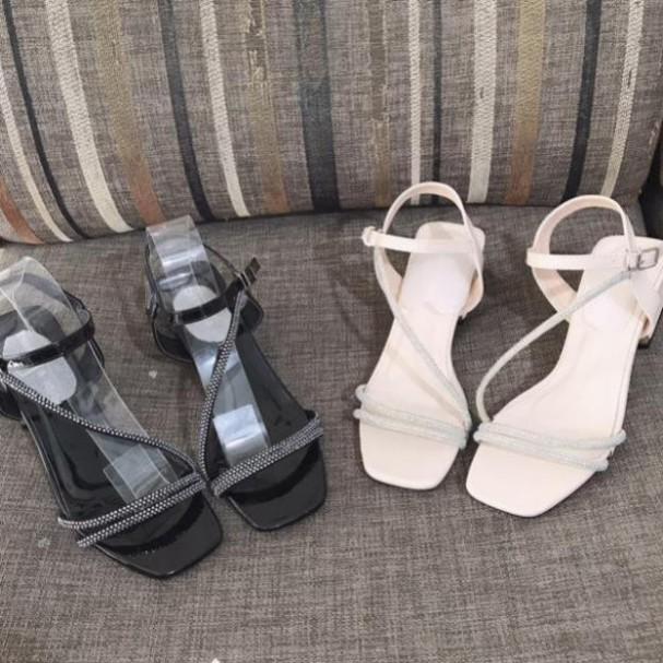 Giày Sandal cao gót phối kim sa, chiến binh xinh và cực đẹp AMZO