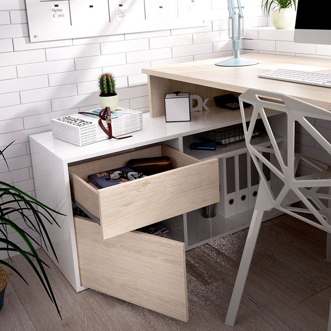 Bàn làm việc, bàn học gỗ hiện đại SMLIFE Durumon | Gỗ MDF dày 17mm chống ẩm | D140xR92xC75cm