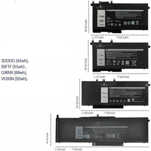 Pin dành cho Laptop DELL LATITUDE 5280 5290 5480 5490 5491 5495 5580 5590 GJKNX 7.6V 68WH