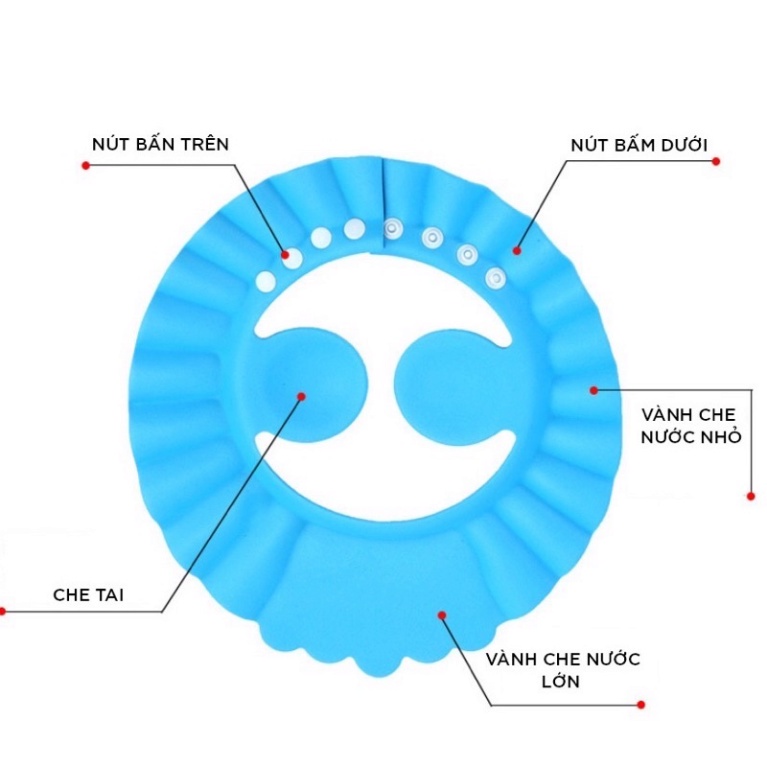 Nón Gội Đầu An Toàn Cho Bé Mũ Gội Đầu Chắn Nước Che Tai – Giao Màu Ngẫu Nhiên