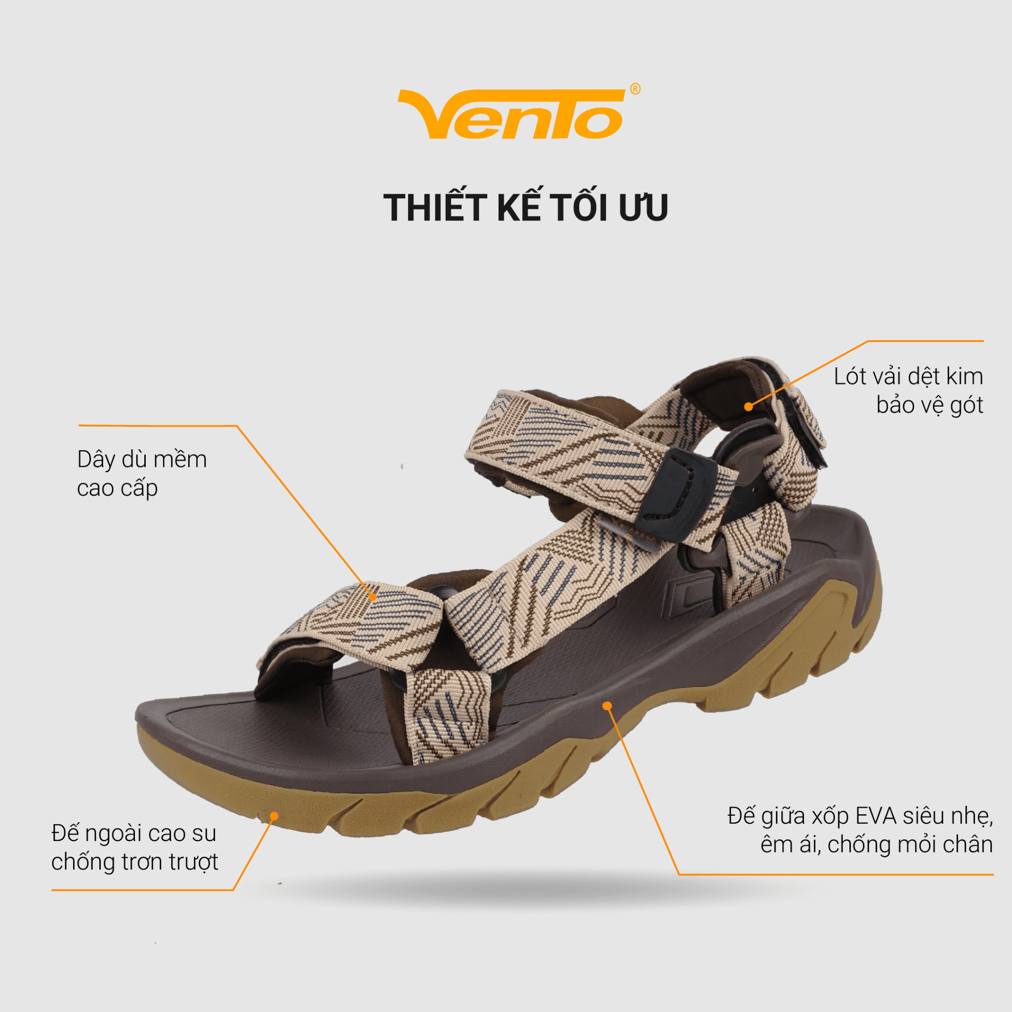 Giày Sandal Nam/Nữ Vento RETRO quai ngang Big Size dạo phố di chơi đi học du lịch SD11003