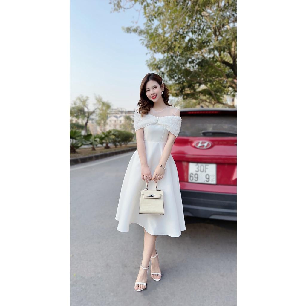 Đầm Thiết Kế Elsa Dress Chất Liệu Vải Tafta phối Lưới Cao Cấp - Váy Thiết Kế Thanh Lịch Trẻ Trung