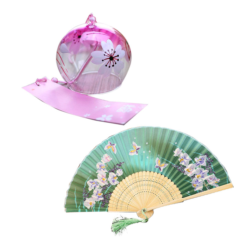 Combo chuông gió Furin và quạt cổ trang