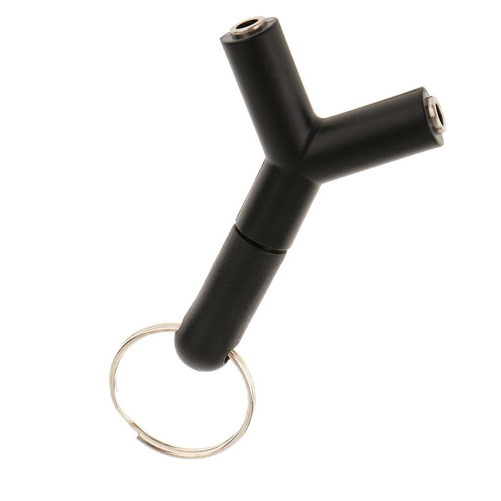 3.5mm Stereo Audio Jack Earphone Headphone 2  Splitter Adapter Keyring