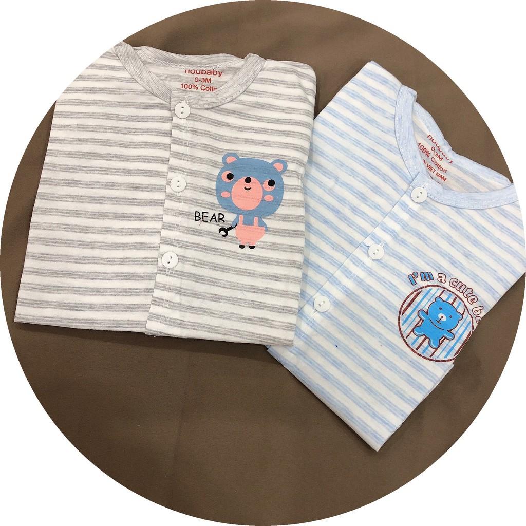 Bộ Dài Tay Kẻ Sọc Noubaby Chất Cotton Loang Cho Bé Trai Bé Gái - Quần Áo Trẻ Em - Quần Áo Sơ Sinh Từ 4kg Đến 15kg