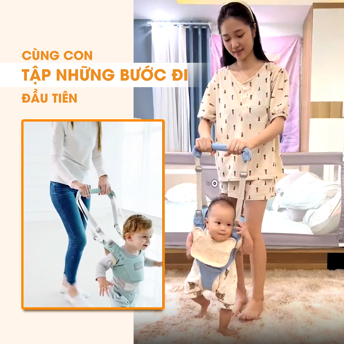 Dây đai tập đi cho bé cao cấp Bamboo Life hàng chính hãng thiết kế an toàn hỗ trợ cho bé tập đi BL039