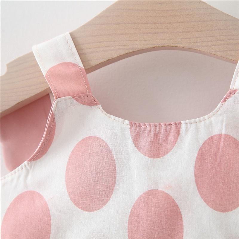 Đầm công chúa không tay họa tiết chấm bi 3D kèm nón dành cho bé gái 12-18 tháng tuổi 18-24 tháng tuổi