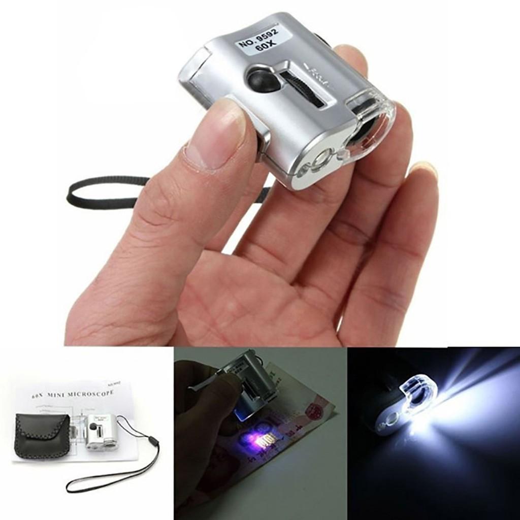 Kính lúp mini Kính lúp 60X có đèn led V2
