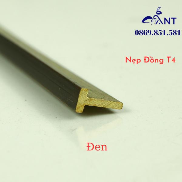 Nẹp Đồng T4 Giả cổ Đen, Nẹp đồng chữ T, Nẹp đồng chống trơn, giá 1m