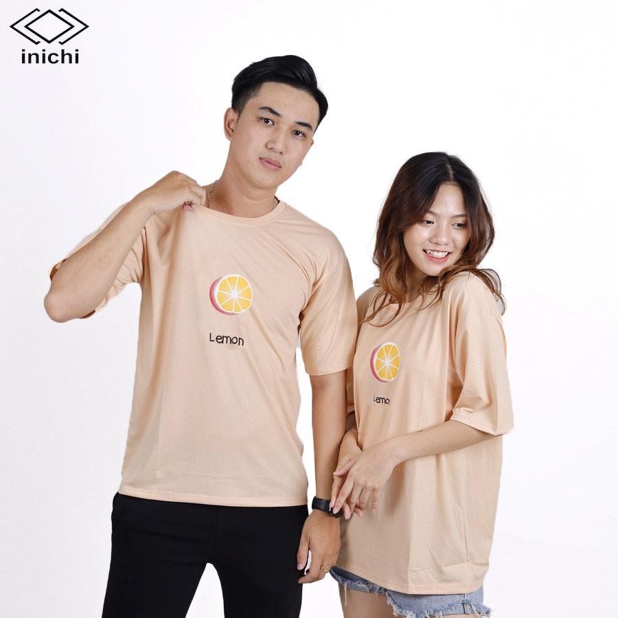Áo thun INICHI unisex tay lỡ form rộng cá tính, hình in hình quả chanh - IC612