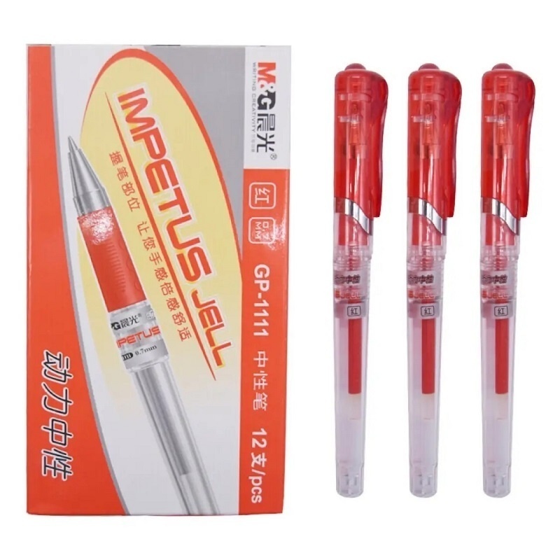 Hộp 12 cây bút gel nước M&amp;G GP1111 ngòi 0.7mm / Bút MG 1111 có ruột 6128 thay thế