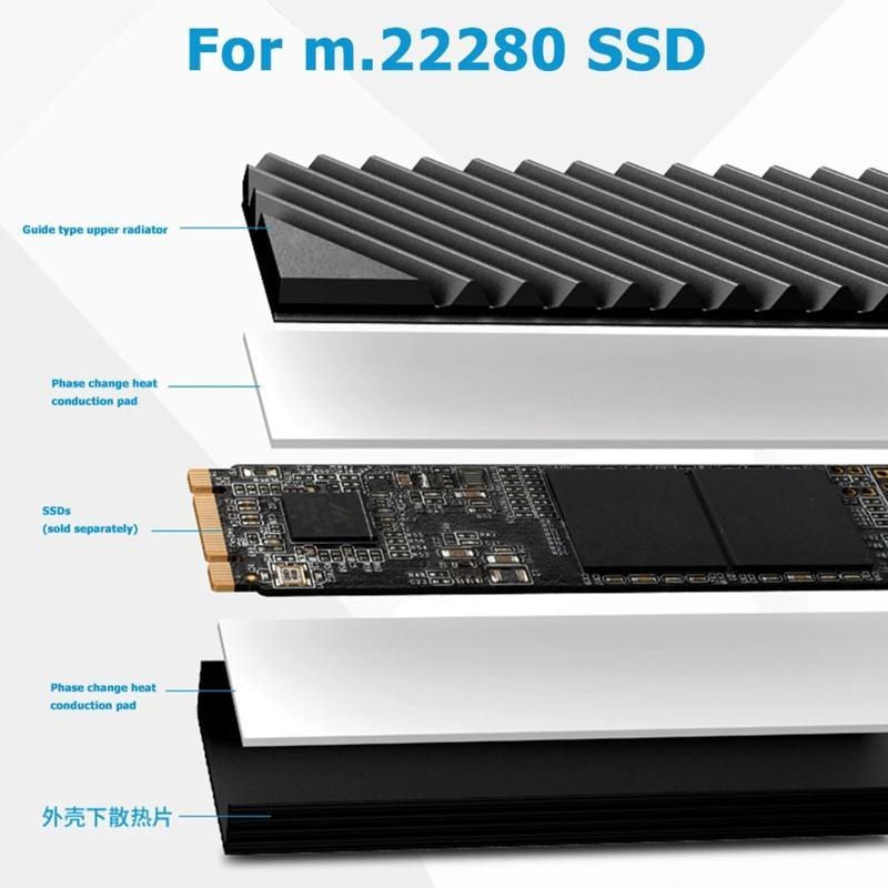 Bộ tản nhiệt M.2 bằng nhôm cho NVME PCIE
