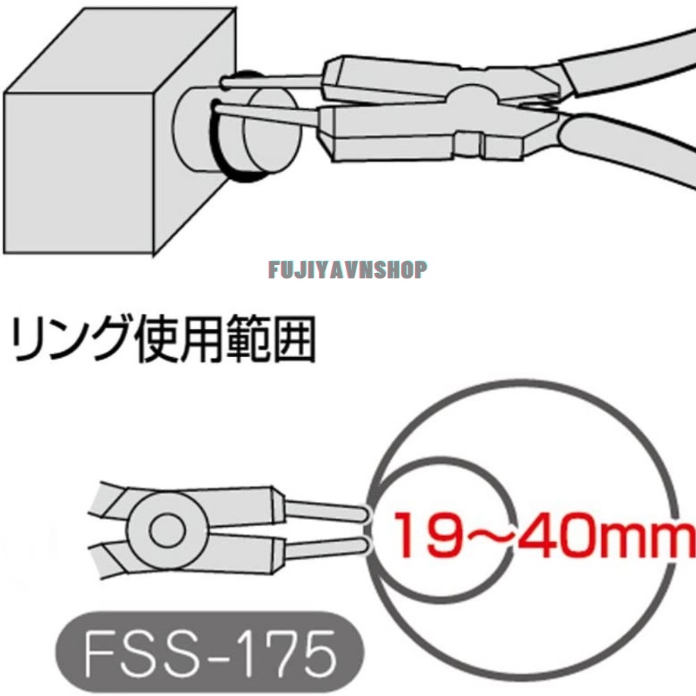 Kìm mở phanh mũi thẳng Fujiya FSS-175