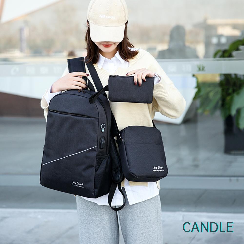 Set 3 Ba Lô Túi Ví Nylon Thời Trang Unisex