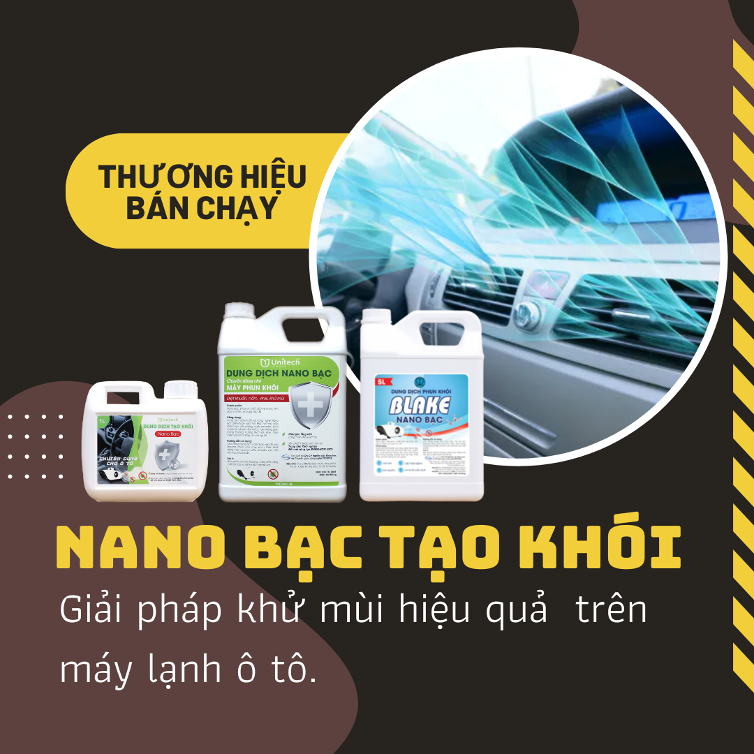 DUNG DỊCH NANO BẠC DIỆT KHUẨN CHUYÊN DỤNG CHO MÁY TẠO KHÓI - Khử mùi ô tô, nhà cửa, nội thất